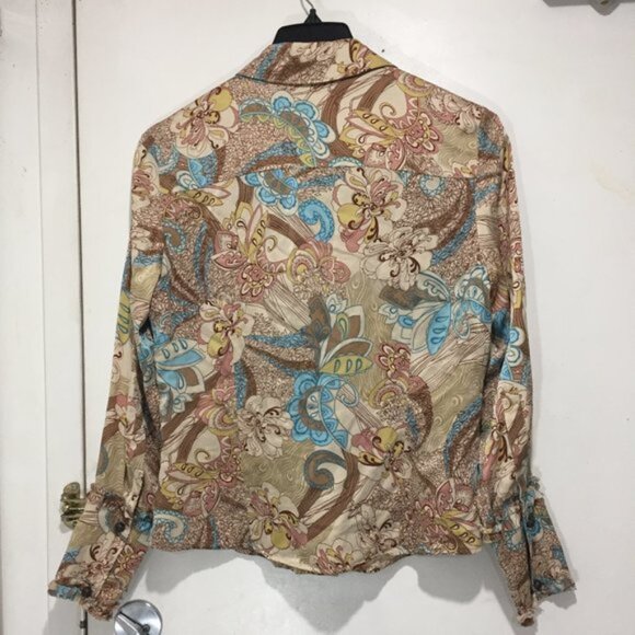 ORWELL MULTICOLOR SILK BLOUSES SIZE 12 - Picture 5 of 6